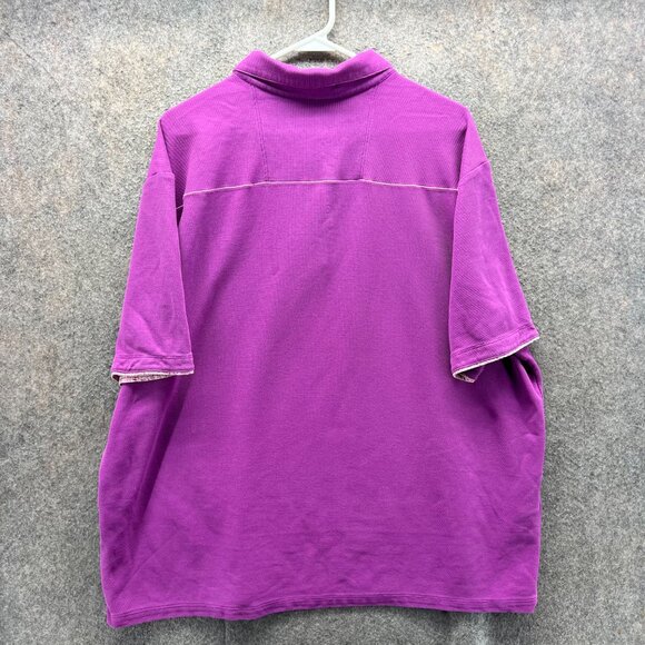 Tommy Bahama Polo Shirt Mens XXL Purple Casual Mesh Logo Casual Islandzone - Picture 2 of 11